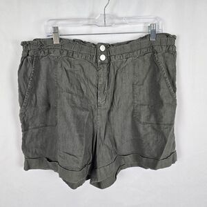 INC International Concepts Shorts Women's XXL Olive Green Casual Cargo Like Cuff